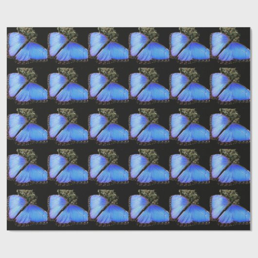 Blue Morpho Butterfly Wrapping Paper Geschenkpapier (Flach)