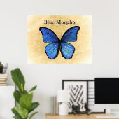 Blue Morpho Illustration Poster (Heimbüro)
