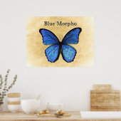 Blue Morpho Illustration Poster (Küche)