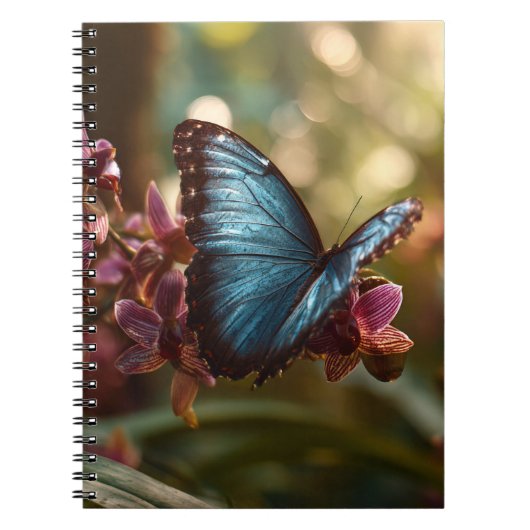 Blue Morpho Orchid Glow Notebook Notizblock (Vorderseite)