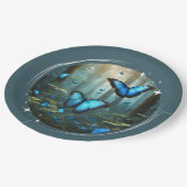 Blue Morpho Paper Plate Pappteller (Schrägansicht)