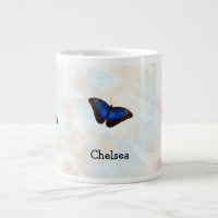 Blue Morpho Schmetterlinge auf Pastel, kundenspezi