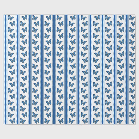 Blue Morpho Stripe Geschenkpapier (Flach)