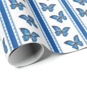 Blue Morpho Stripe Geschenkpapier (Rolleneckpunkt)