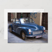 Blue Morris Minor Convertible Tourer Postkarte (Vorne/Hinten)