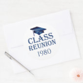 Blue Mortar cap, Klasse Wiedersehen jedes Jahr Sti Runder Aufkleber (Umschlag)