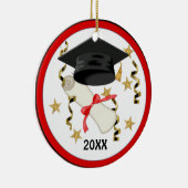 Blue Mortar und Diploma Abschluss Keramikornament (Rechts)