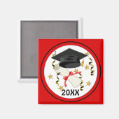 Blue Mortar und Diploma Abschluss Magnet (Vorderseite/Rückseite)