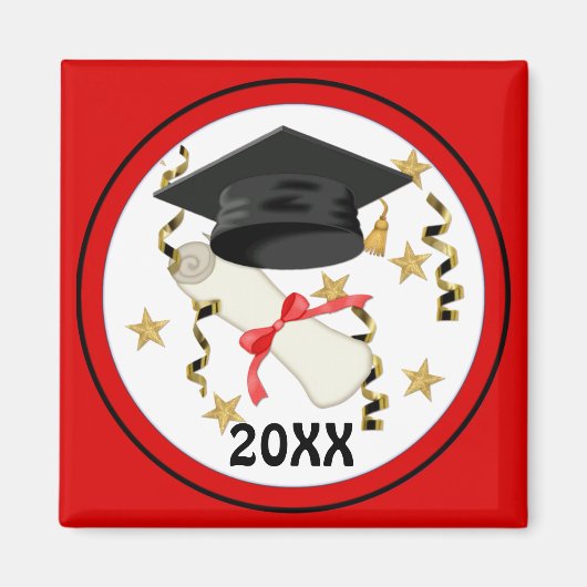 Blue Mortar und Diploma Abschluss Magnet (Vorne)