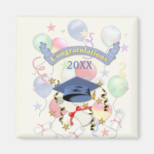 Blue Mortar und Diploma Abschluss Magnet