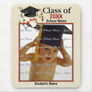 Blue Mortar und Diploma Abschluss Mousepad