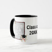 Blue Mortar und Diploma Abschluss Tasse (Vorderseite Links)