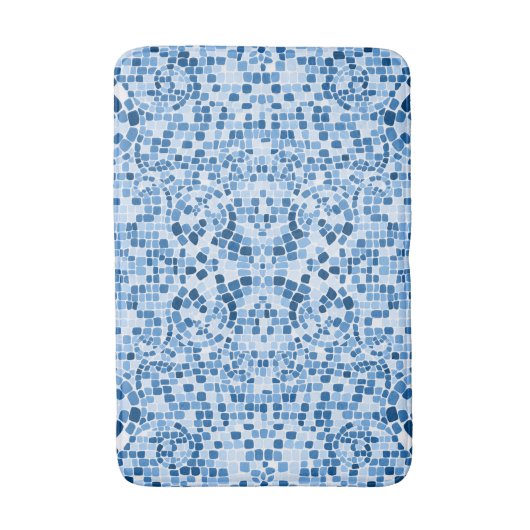 Blue Mosaic Bath Mat Badematte (Vorderseite Vertikal)