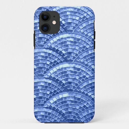 Blue Mosaic Design iPhone Case (Rückseite)