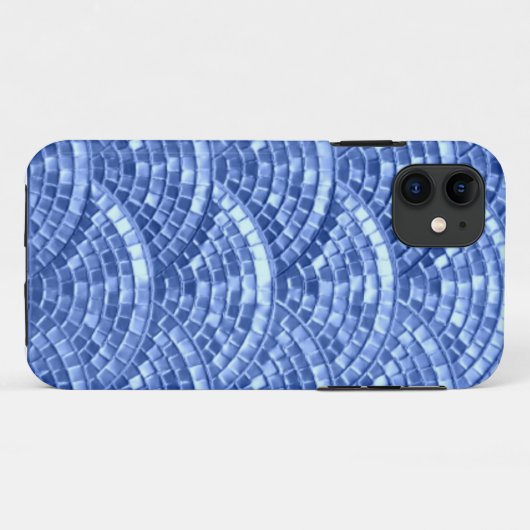 Blue Mosaic Design iPhone Case (Rückseite (Horizontal))