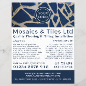 Blue Mosaic, Floor, Tile Installer-Werbung Flyer (Vorne)