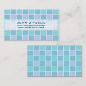 Blue Mosaic Grid Visitenkarte (Vorne/Hinten)