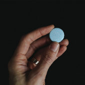 Blue Mosaic Pixel Button