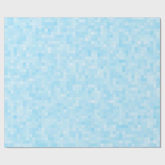 Blue Mosaic Pixel Geschenkpapier (Flach)