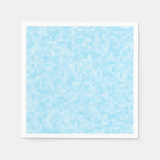 Blue Mosaic Pixel Serviette (Vorderseite)