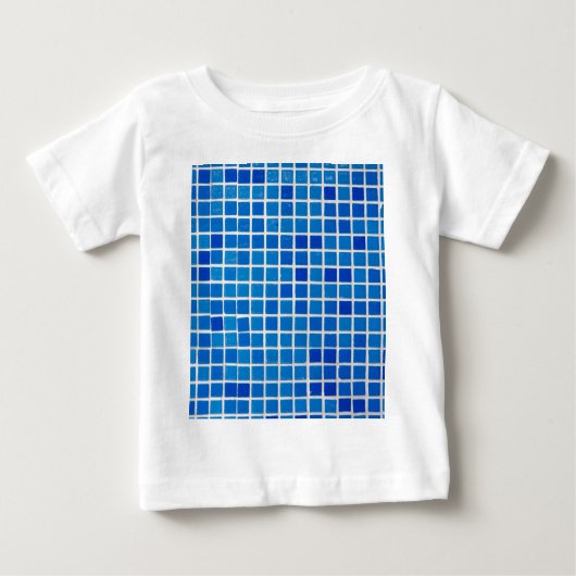 Blue Mosaic Tile Baby T-shirt (Vorderseite)
