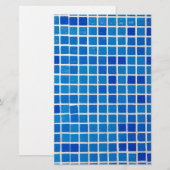Blue Mosaic Tile Briefpapier (Vorne/Hinten)