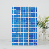 Blue Mosaic Tile Briefpapier (Stehend Vorderseite)