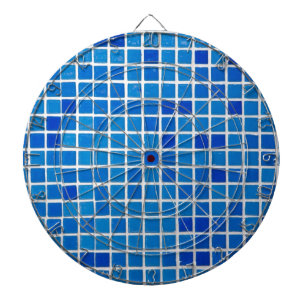 Blue Mosaic Tile Dartscheibe