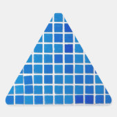 Blue Mosaic Tile Dreieckiger Aufkleber (Vorderseite)