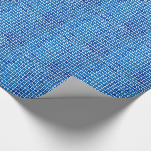 Blue Mosaic Tile Geschenkpapier (Ecke)