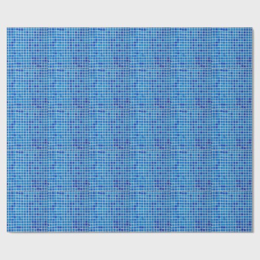 Blue Mosaic Tile Geschenkpapier (Flach)