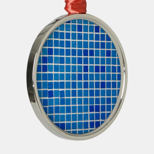 Blue Mosaic Tile Ornament Aus Metall (Rechts)