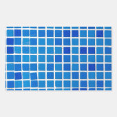 Blue Mosaic Tile Rechteckiger Aufkleber (Vorderseite)