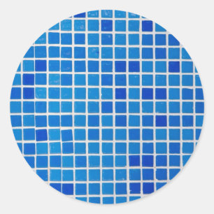 Blue Mosaic Tile Runder Aufkleber