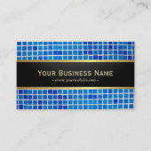 Blue Mosaik Background Dark Business Card Visitenkarte (Vorderseite)