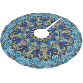 Blue Mosaik Holiday Weihnachtsrock Polyester Weihnachtsbaumdecke (Schrägansicht)