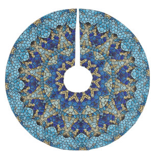 Blue Mosaik Holiday Weihnachtsrock Polyester Weihnachtsbaumdecke