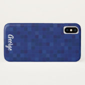 Blue Mosaik pixelated Design iPhone Gehäuse. Case-Mate iPhone Hülle (Rückseite (Horizontal))