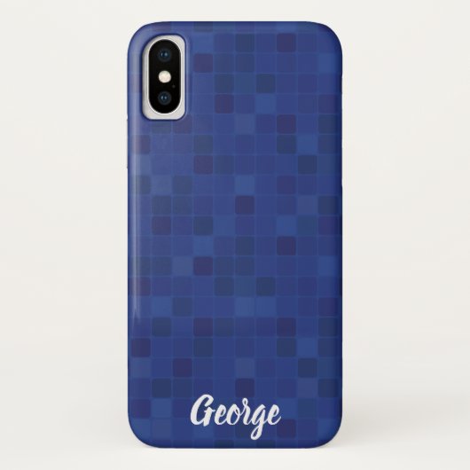 Blue Mosaik pixelated Design iPhone Gehäuse. Case-Mate iPhone Hülle (Rückseite)