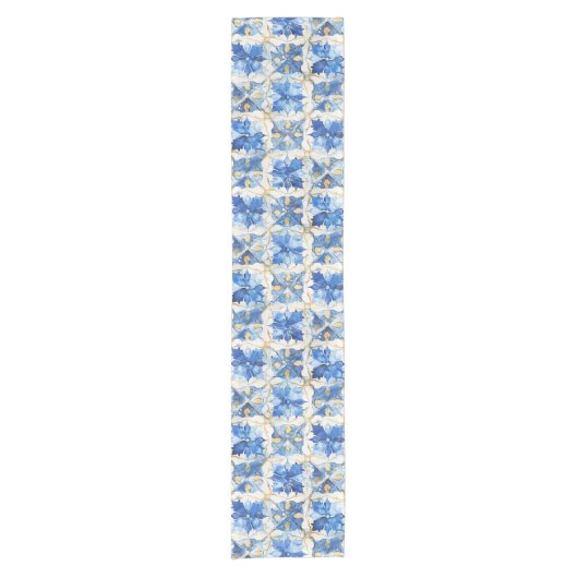 Blue Mosaik Table Runner Kurzer Tischläufer (Vorderseite)