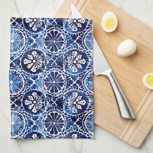 Blue Mosaik Tile Kitchtuch Geschirrtuch (Viertel Falte)