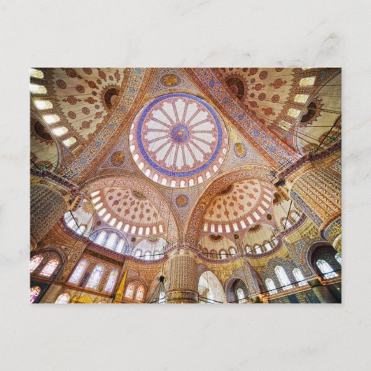 Blue Moschee Interior in Istanbul Postkarte (Vorderseite)