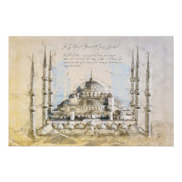 Blue mosque poster