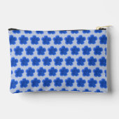 Blue Moss Rose Seamless Pattern Pouch Zubehörtasche (Rückseite)