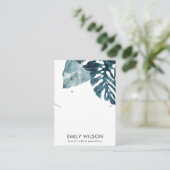 BLUE MOSTERA FAUNA NECKLACE EARRING COMBO DISPLAY VISITENKARTE (Stehend Vorderseite)