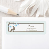 Blue Mother and Baby Bunny Address Label (Insitu)