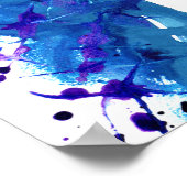 Blue Mother & Child Watercolor Abstrakte Kunst Poster (Ecke)