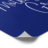 Blue Mother Groom reserviert Seat Memorial Wedding Poster (Ecke)