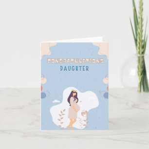 Blue Mother's Day Card for Pregnant Daughter Feiertagskarte