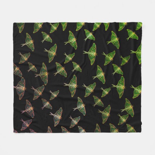 Blue Moths Butterfly Art Fleecedecke (Vorderseite (Horizontal))